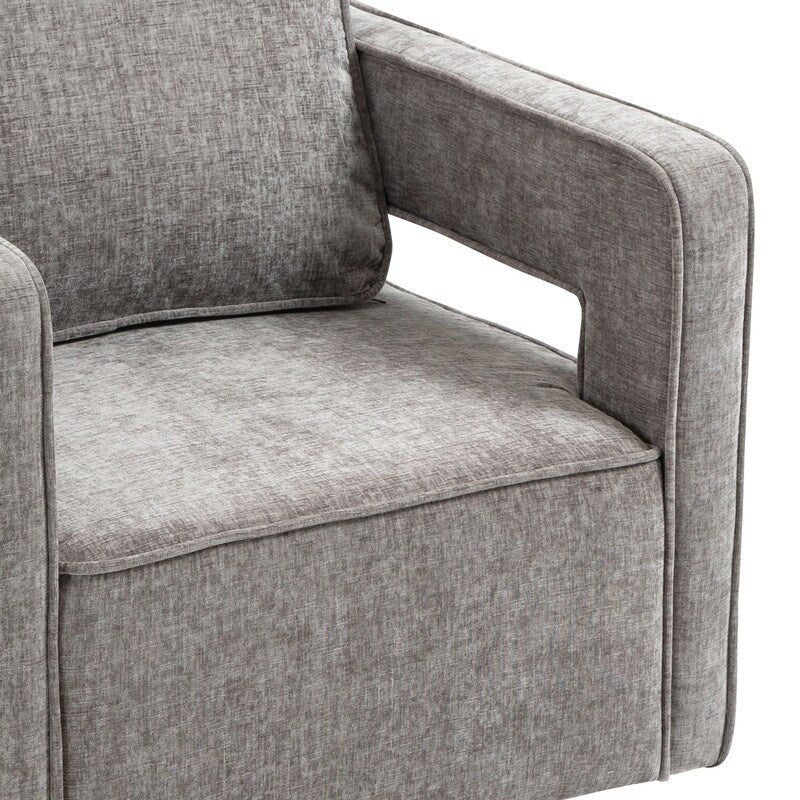 30.7"W Swivel Accent Open Back Chair Modern Comfy Sofa Chair With Gold Stainless Steel Base For Nursery Living Room