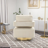 30.7"W Swivel Accent Open Back Chair Modern Comfy Sofa Chair With Gold Stainless Steel Base For Nursery Living Room