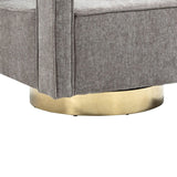 30.7"W Swivel Accent Open Back Chair Modern Comfy Sofa Chair With Gold Stainless Steel Base For Nursery Living Room