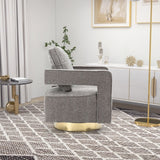 30.7"W Swivel Accent Open Back Chair Modern Comfy Sofa Chair With Gold Stainless Steel Base For Nursery Living Room