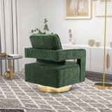 30.7"W Swivel Accent Open Back Chair Modern Comfy Sofa Chair With Gold Stainless Steel Base For Nursery Living Room