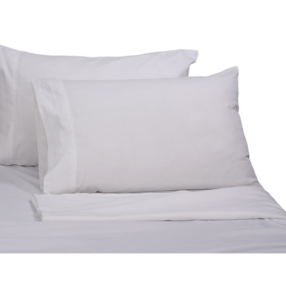 300 Thread Count Solid Cotton Sateen Extra Deep Pocket Bed Sheet Set with Oversized Flat Sheet