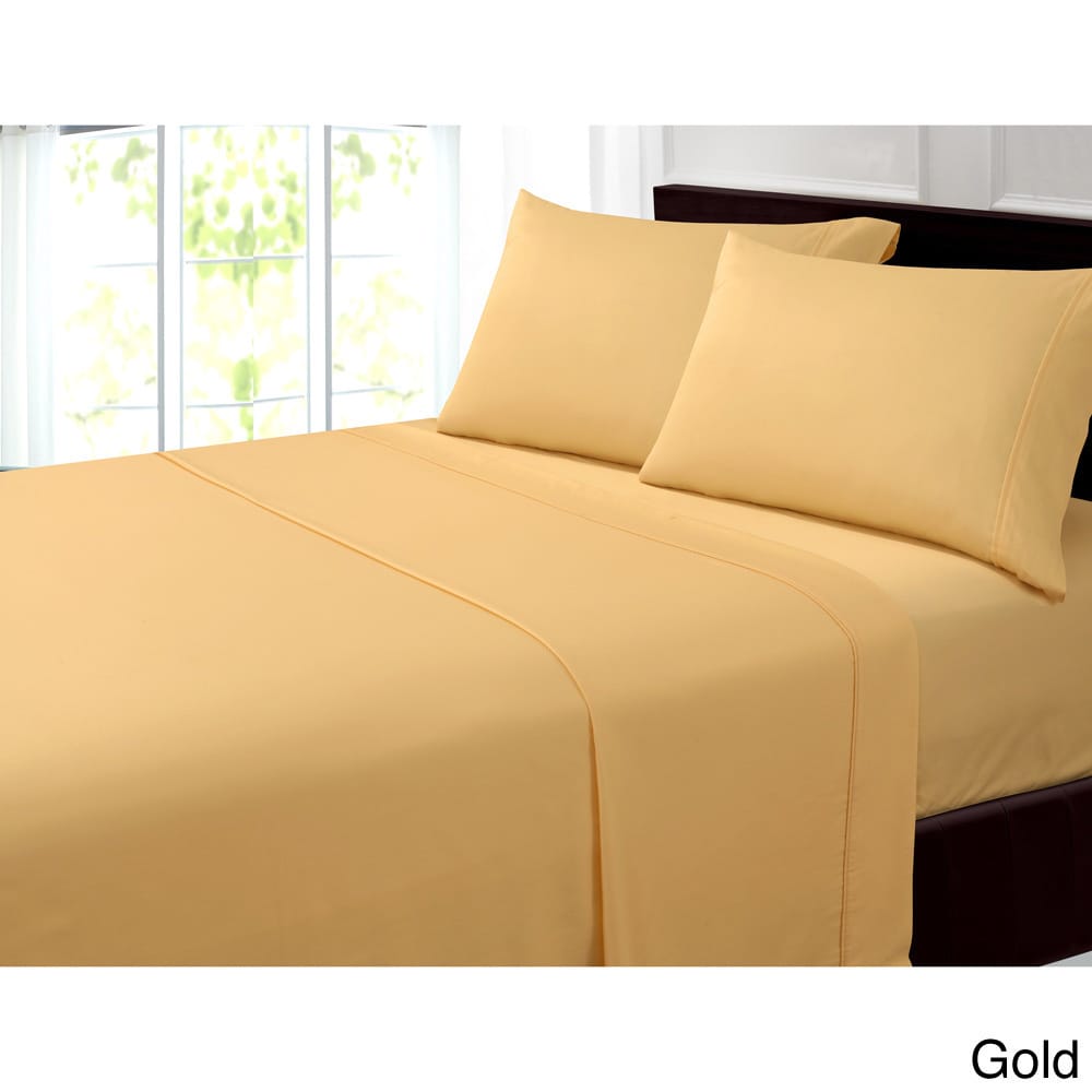 300 Thread Count Solid Cotton Sateen Extra Deep Pocket Bed Sheet Set with Oversized Flat Sheet