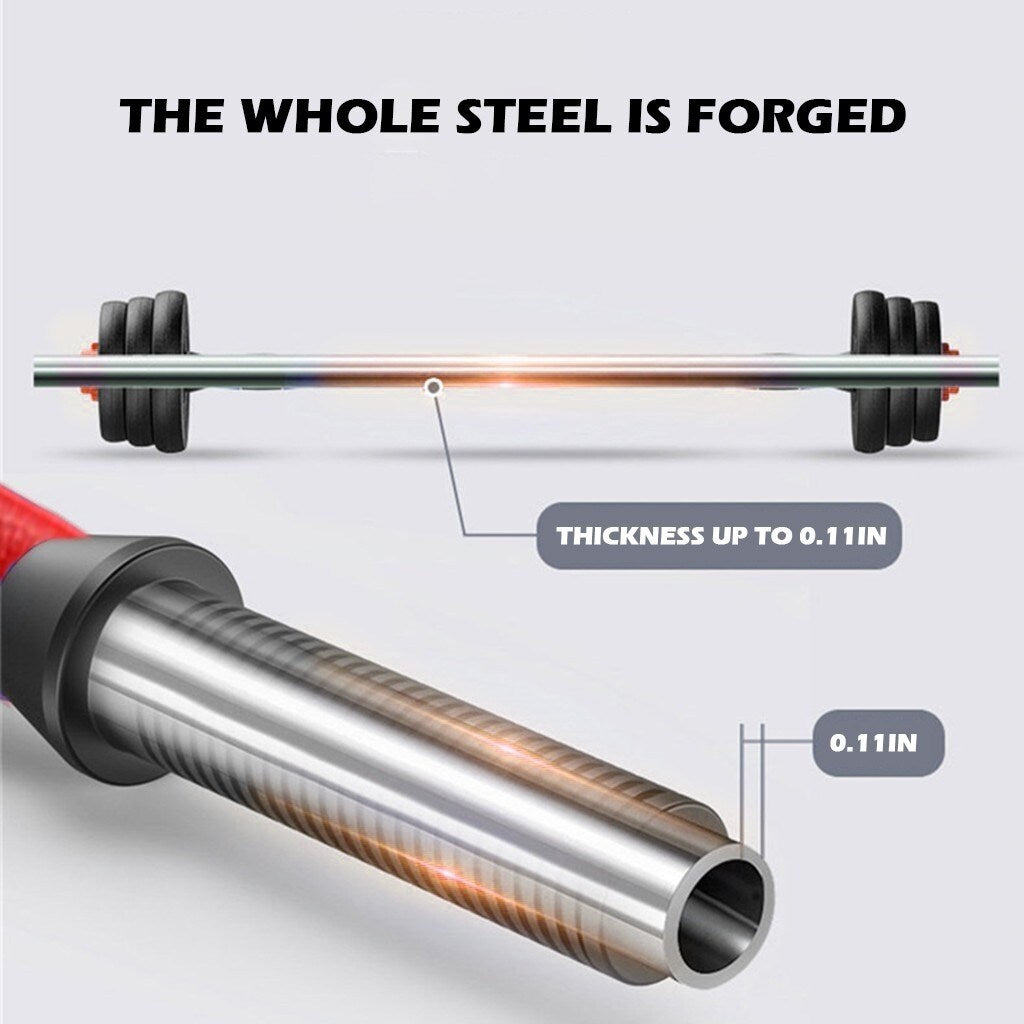 30KG 66Lb Adjustable Dumbbells Barbell Set