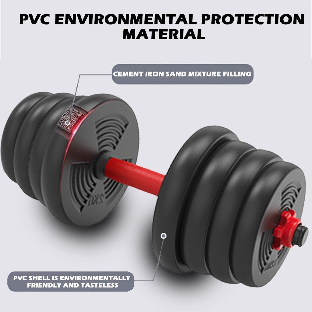 30KG 66Lb Adjustable Dumbbells Barbell Set