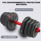 30KG 66Lb Adjustable Dumbbells Barbell Set