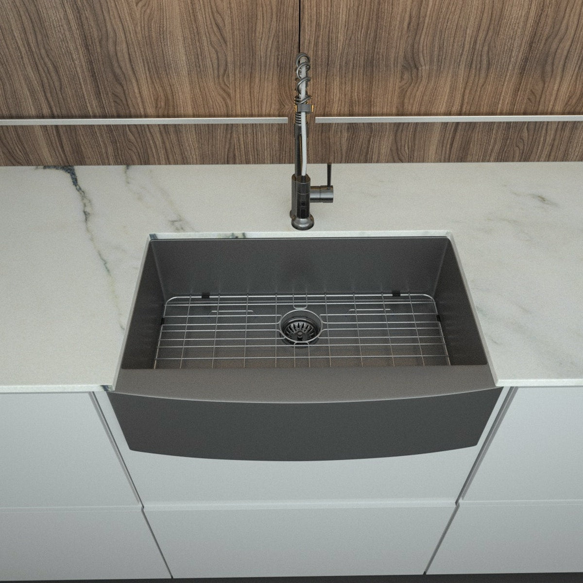 Aurora Decor Single Bowl Stainless Steel Farmhouse kitchen sink - 30 in. Width
