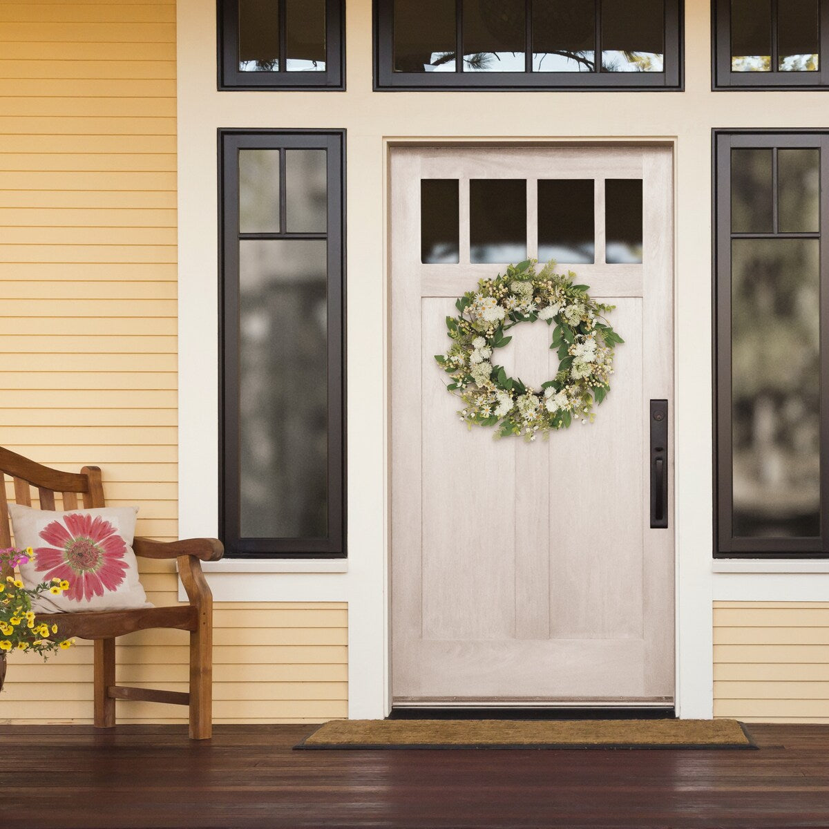 30" Artificial Chrysanthemum Daisy Floral Spring Wreath