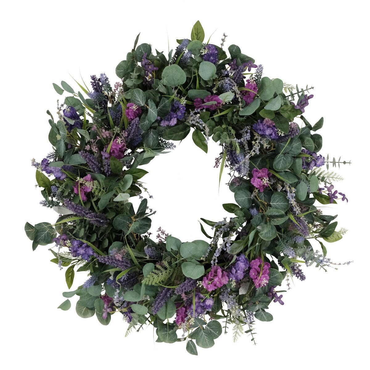 30" Artificial Lavender And Eucalyptus Floral Spring Wreath