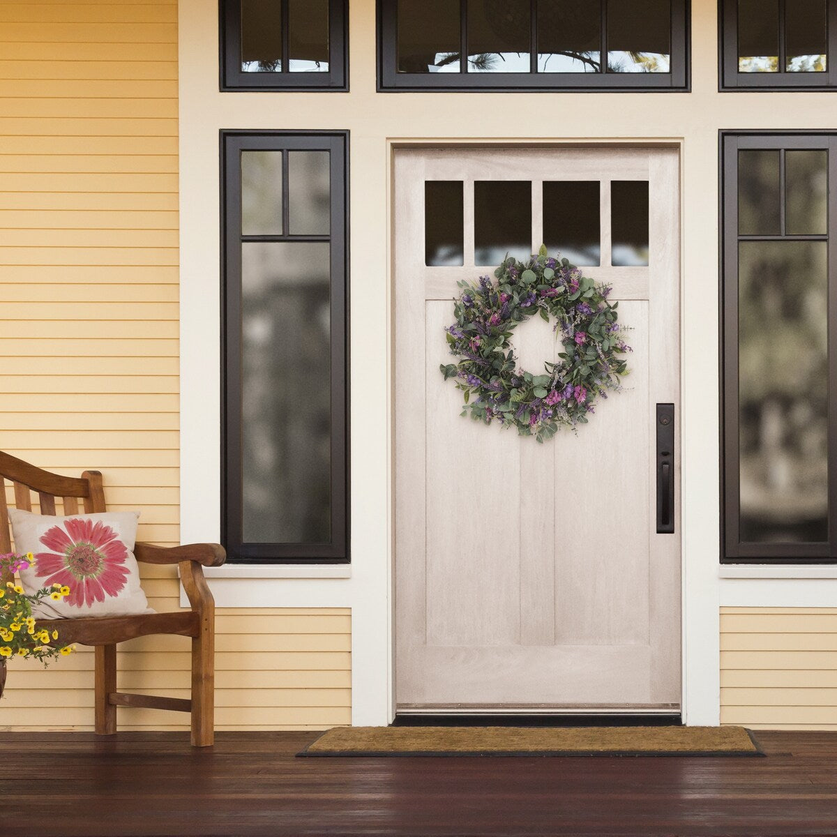 30" Artificial Lavender And Eucalyptus Floral Spring Wreath
