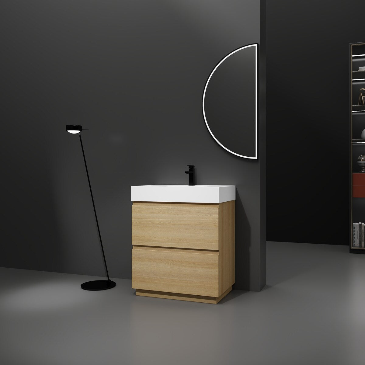 30" Bathroom Vanities with Single Sink Combo, Modern Undermount Bathroom Sink Cabinet with Double drawer,Freestanding