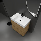 30" Bathroom Vanities with Single Sink Combo, Modern Undermount Bathroom Sink Cabinet with Double drawer,Freestanding