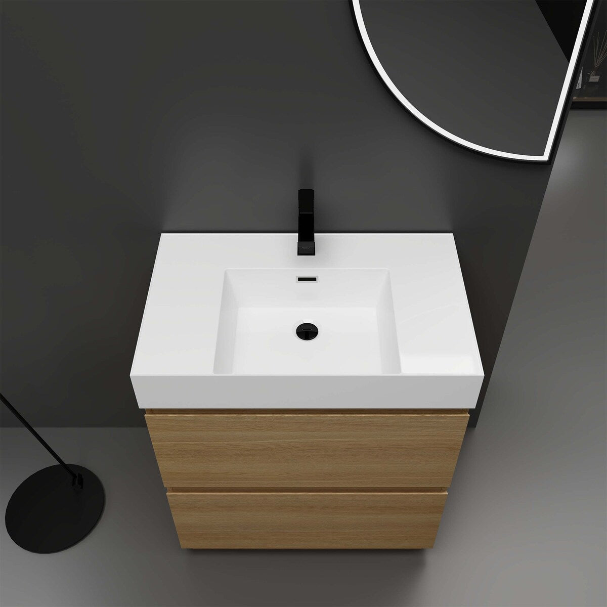 30" Bathroom Vanities with Single Sink Combo,Engineering wood