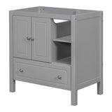 30" Bathroom Vanity Base Only, Solid Wood Frame, Bathroom Storage Cabinet with Doors and Drawers