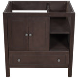 30" Bathroom Vanity Base Only, Solid Wood Frame, Bathroom Storage Cabinet with Doors and Drawers