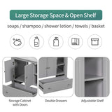 30" Bathroom Vanity Base Only, Solid Wood Frame, Bathroom Storage Cabinet with Doors and Drawers