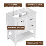 30" Bathroom Vanity Base with Multi-Functional Drawer
