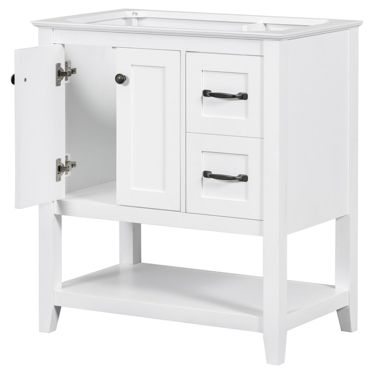 30" Bathroom Vanity Base with Multi-Functional Drawer