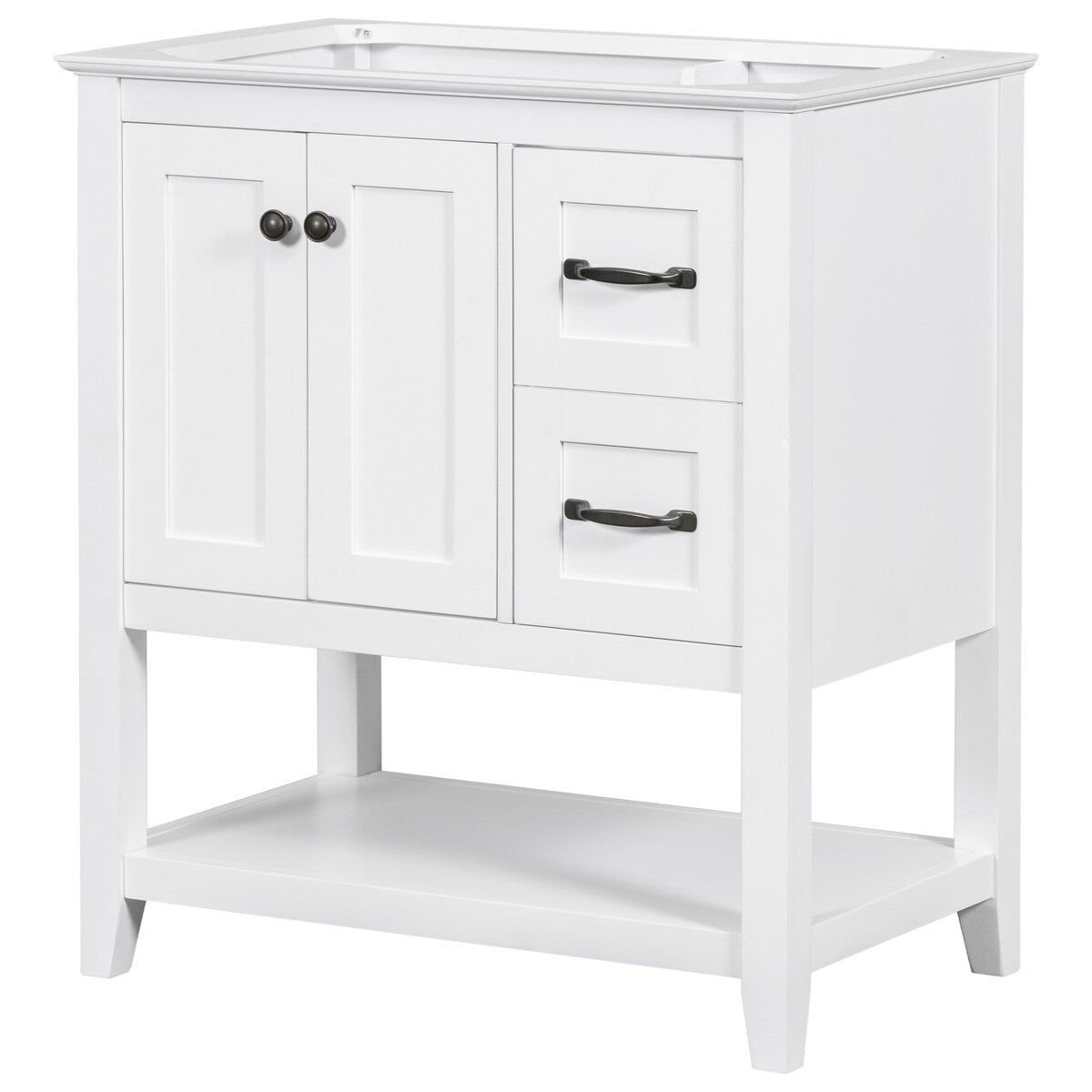 30" Bathroom Vanity Base with Multi-Functional Drawer