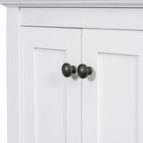 30" Bathroom Vanity Cabinet with Ceramic Sink Top, Multi-Functional Drawer, and Solid Wood Legs