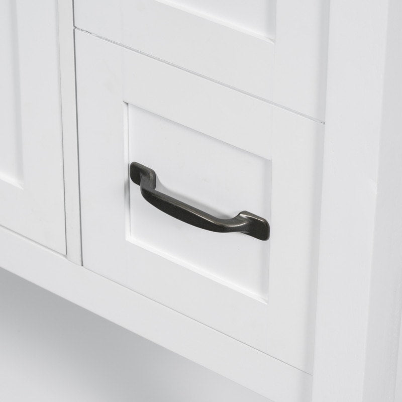 30" Bathroom Vanity Cabinet with Ceramic Sink Top, Multi-Functional Drawer, and Solid Wood Legs