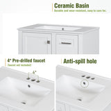 30" Bathroom Vanity Cabinet with Sink Combo Set, Bathroom Storage Cabinet with a Soft Closing Door and 3 Drawers, Solid Wood