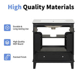 30" Bathroom Vanity with Sink Combo, Multi-functional Bathroom Cabinet with Doors and Drawer