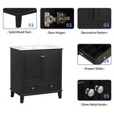 30" Bathroom Vanity with Sink Combo, Multi-functional Bathroom Cabinet with Doors and Drawer