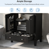 30" Bathroom Vanity with Sink Combo, Multi-functional Bathroom Cabinet - Black