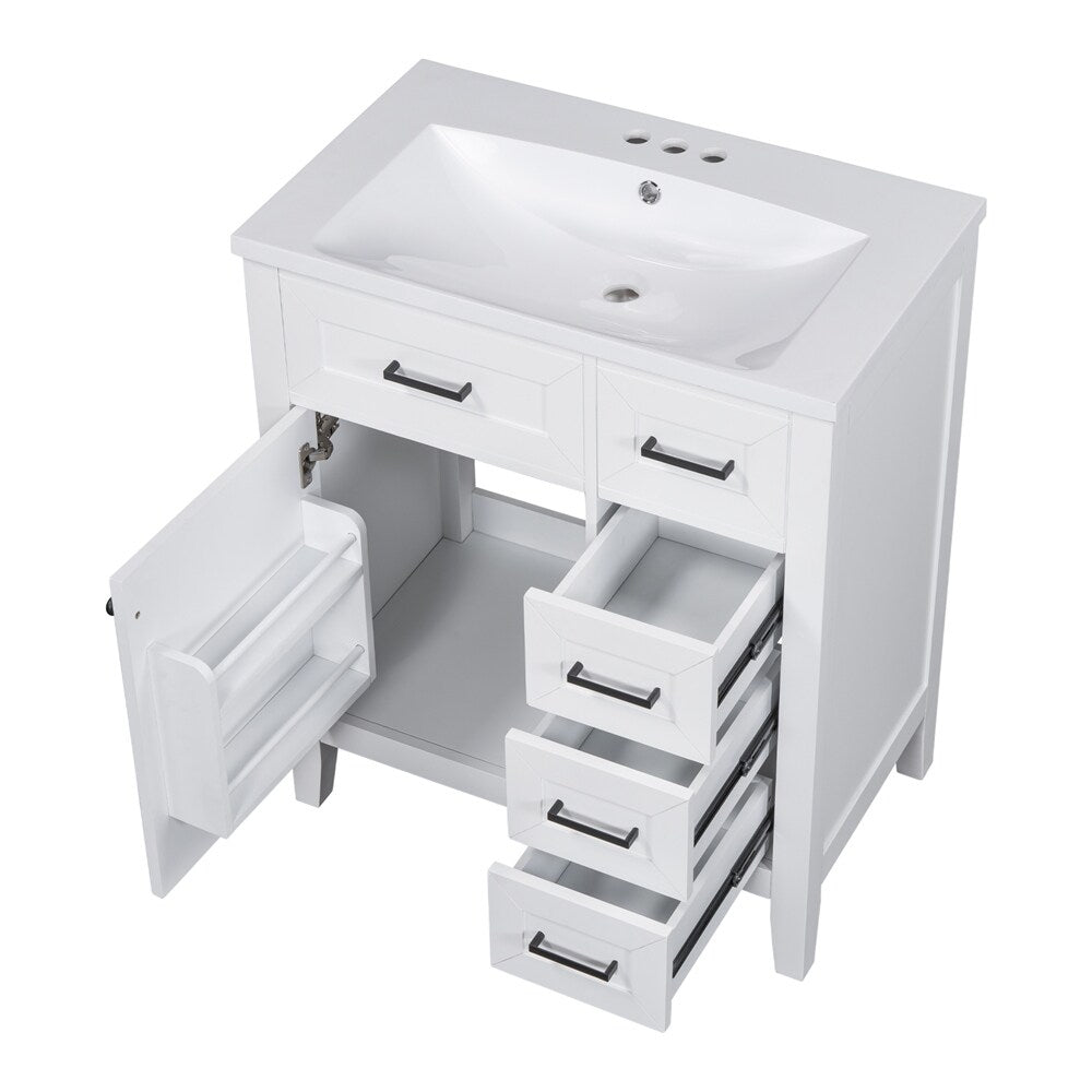 30" Bathroom Vanity with Sink Combo,Bathroom Cabinet with Drawers