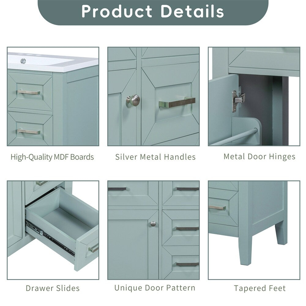 30" Bathroom Vanity with Sink Combo,Bathroom Cabinet with Drawers