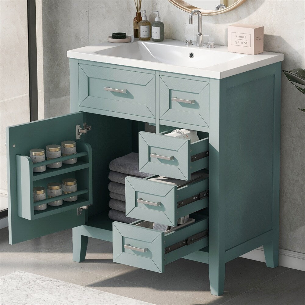30" Bathroom Vanity with Sink Combo,Bathroom Cabinet with Drawers