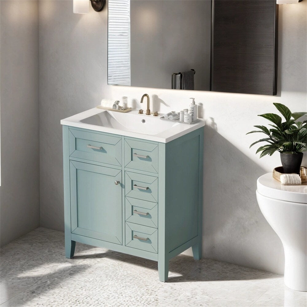 30" Bathroom Vanity with Sink Combo,Bathroom Cabinet with Drawers