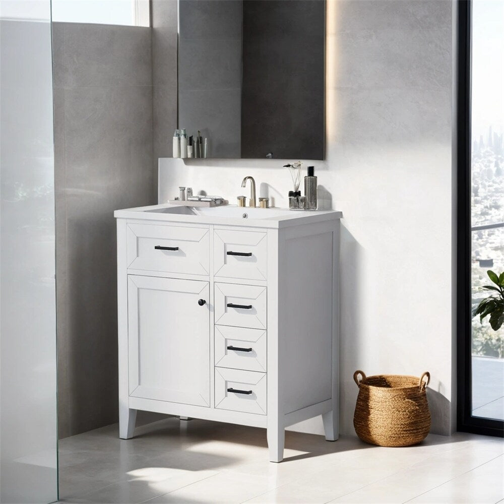 30" Bathroom Vanity with Sink Combo,Bathroom Cabinet with Drawers