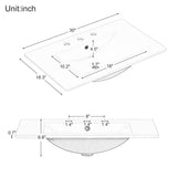 30" Bathroom Vanity with Sink Top, Bathroom Cabinet with Open Storage Shelf and 2 Drawers