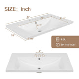 30" Bathroom Vanity with Sink Top, Bathroom Cabinet with Open Storage Shelf and 2 Drawers