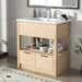 30" Bathroom Vanity with Sink Top, Bathroom Cabinet with Open Storage Shelf and 2 Drawers