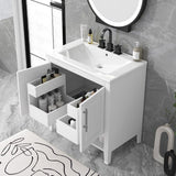 30" Bathroom Vanity with Sink, Doors and Drawers, Solid wood Frame
