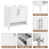 30" Bathroom Vanity with Sink, Multi-functional Bathroom Cabinet with Doors and Drawers