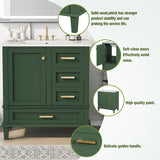30" Bathroom Vanity with Sink, Soft Closing Door and 3 Drawers