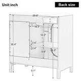 30" Bathroom Vanity with Sink,Bathroom Vanity Cabinet with Two Drawers and Door,Adjustable Shelf,Solid Wood and MDF,Black