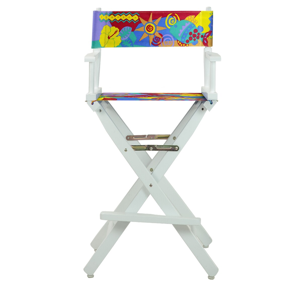 30" Director's Chair White Frame-Calypso - 23"W x 19"D x 45.5"H
