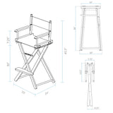 30" Director's Chair White Frame-Calypso - 23"W x 19"D x 45.5"H