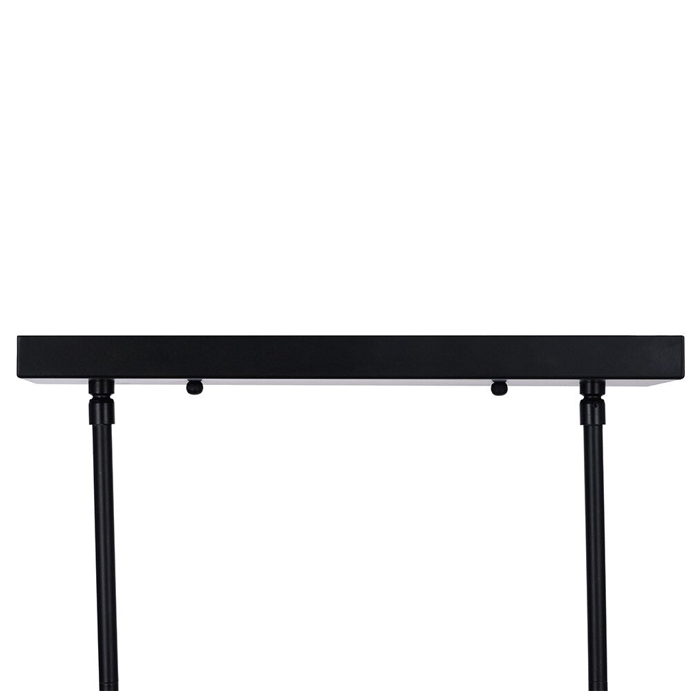 30" Matte Black 4-Light Rectangle Island Chandelier Pendant with Bulb - 10.50x30x54.75