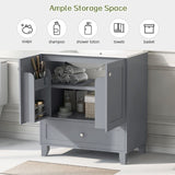 30" Premium Bathroom Vanity Set with Ceramic Sink and Ample Storage Space - Blue-gray