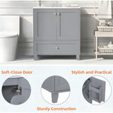 30" Premium Bathroom Vanity Set with Ceramic Sink and Ample Storage Space - Blue-gray