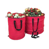30" Red and Black Extra Large Pop-Up Christmas Decorations Storage Bag
