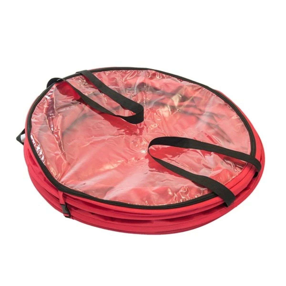 30" Red and Black Extra Large Pop-Up Christmas Decorations Storage Bag