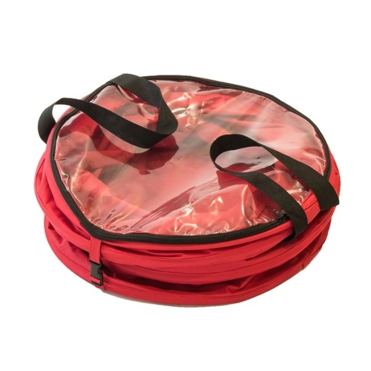 30" Red and Black Extra Large Pop-Up Christmas Decorations Storage Bag