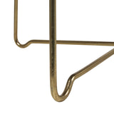 Round Natural Wood And Gold Iron Coffee Table by East at Main